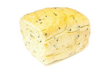 Cereals bread on white background