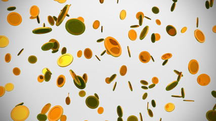 golden coins white background