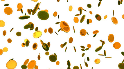 golden coins white