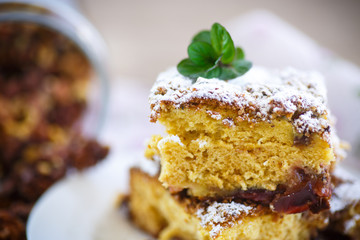 sweet honey cake with nuts