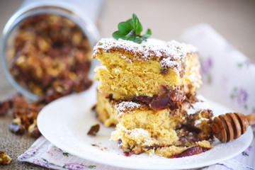 sweet honey cake with nuts