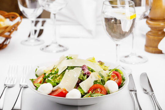 Fresh vitamin salad in restaurant