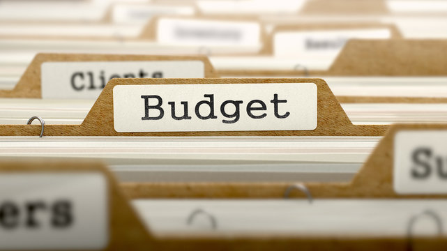 Budget Concept  on Folder Register.