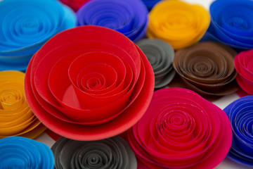 beautiful colorful flower is DIY from paper