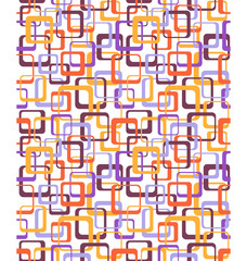 Seamless bright fun abstract pattern with squares isolated on wh