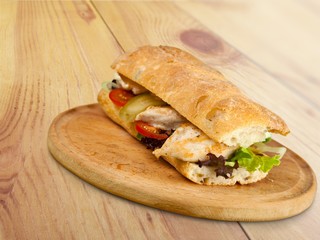 Panini, Sandwich, Salad.