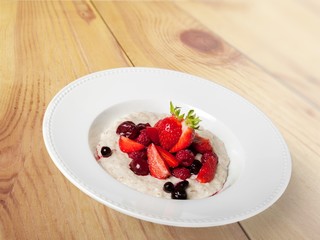 Porridge. Healthy Breakfast Plate