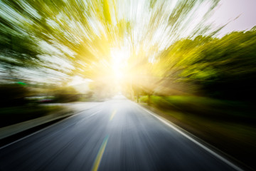 Road in motion blur