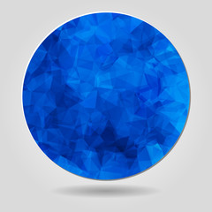 Abstract geometric blue circular shape from triangular faces for