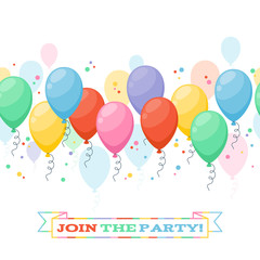 Colorful balloons party background.