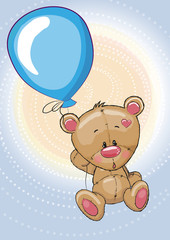Plakat Teddy with balloon