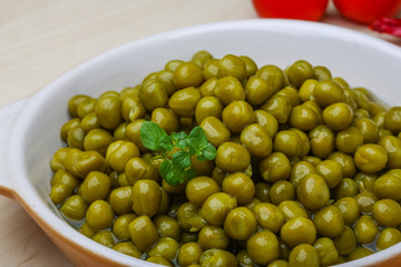 Green canned peas