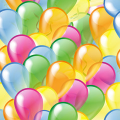 Multicolored glossy balloons seamless pattern