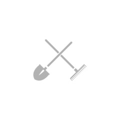 Simple icon shovels and rakes.