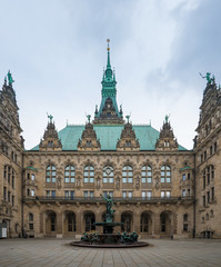 Fototapeta na wymiar Hamburg Town Hall Fountain