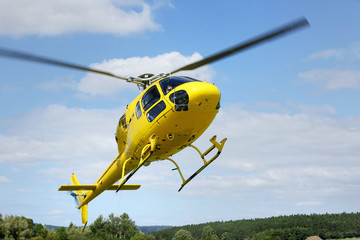 Helicopter rescue, helicopter in the air while flying © murmakova