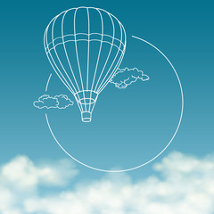 Balloon on background of cloudy sky with space for text - 82473136