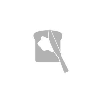 recommend clip art: Simple icon knife with butter on bread.