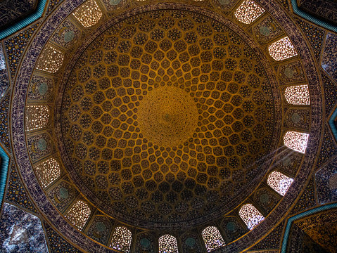 Ceiling of the Loftollah mosque, Iran
