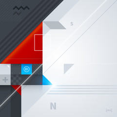 Abstract design element with glossy geometric shapes