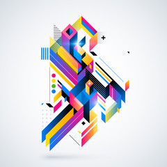 Abstract geometric element with colorful gradients