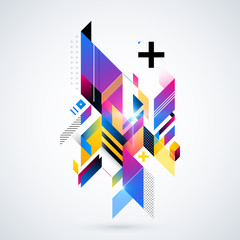 Abstract geometric element with colorful gradients
