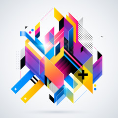 Abstract geometric element with colorful gradients