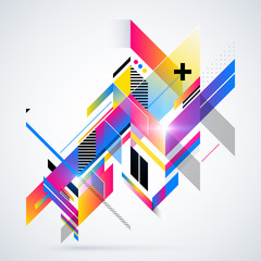 Abstract geometric element with colorful gradients