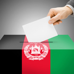 Ballot box painted into national flag - Afghanistan