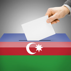 Ballot box painted into national flag - Azerbaijan