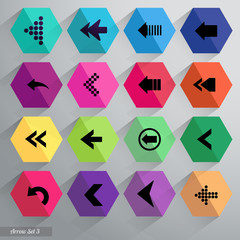 Arrow icon set. Vector.