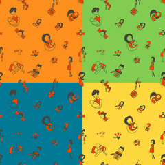 Mothers Day Seamless Pattern
