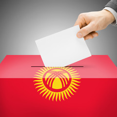 Ballot box painted into national flag - Kyrgyzstan