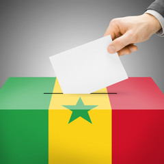 Ballot box painted into national flag - Senegal