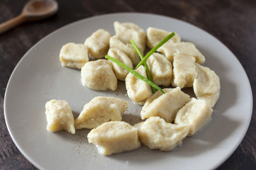 Traditional Polish dish, a kind of noodles called "kopytka" hoof