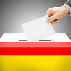 Ballot box painted into national flag - South Ossetia