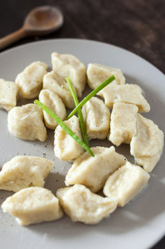 Traditional Polish dish, a kind of noodles called "kopytka" hoof