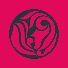 Woman vector logo design template. Girl silhouette - cosmetics,