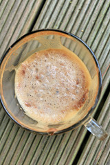 Drinking coffee