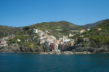 Naklejka premium Riomaggiore village, Cinque terre, Italy.