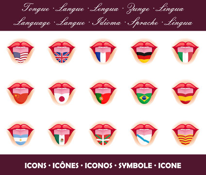 Paquete de iconos de 15 lenguas e idiomas