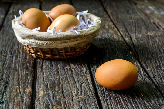 Group of chicken eggs