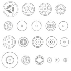 various outline cogwheels parts of watch movement eps10 - 82483932
