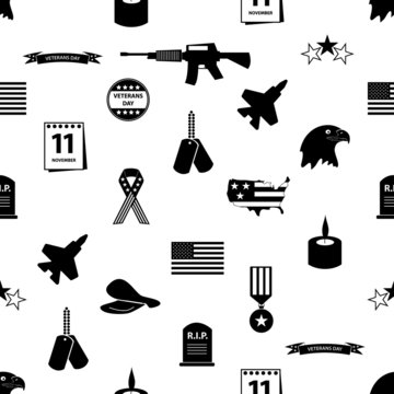 american veterans day celebration seamless pattern eps10