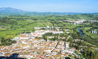 Panoramic view of Jimena de la Frontera, Cadiz, Spain