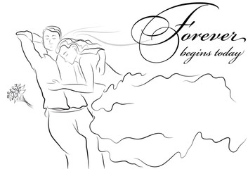 Bride and Groom snuggle