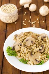 каша и грибы на обед