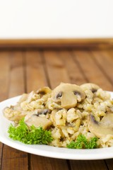 каша и грибы на обед