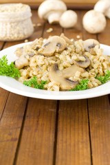 каша и грибы на обед