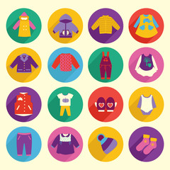 collection of  children's clothing - Illustration